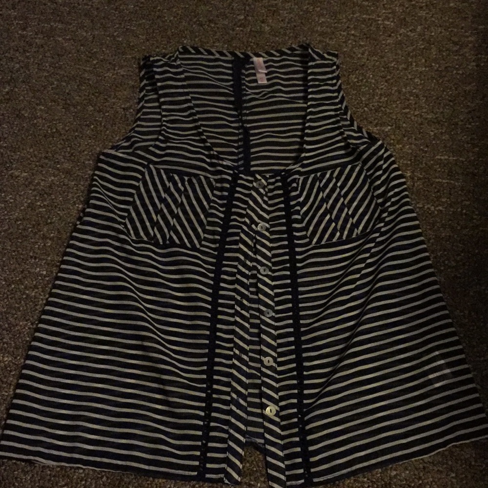 Blue and white stripe tank top